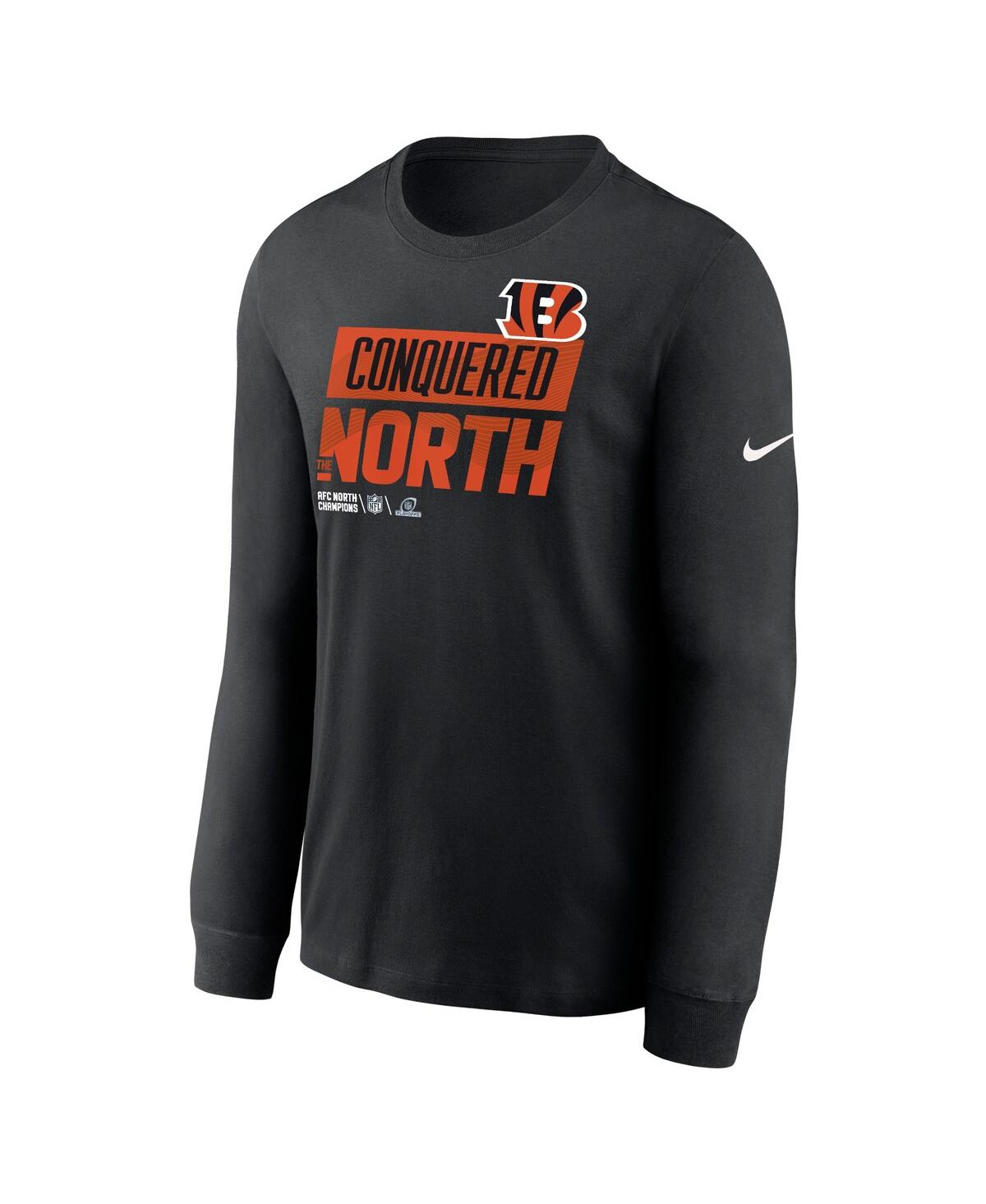 Men's NikeCincinnati Bengals 2022 Afc North Division Champions Locker Room Trophy Collection Long Sleeve T-shirt - Black