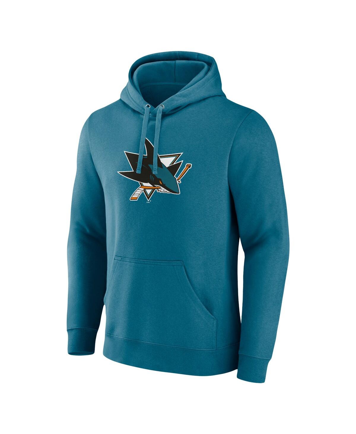 Men's FanaticsSan Jose Sharks Primary Logo Pullover Hoodie - Teal