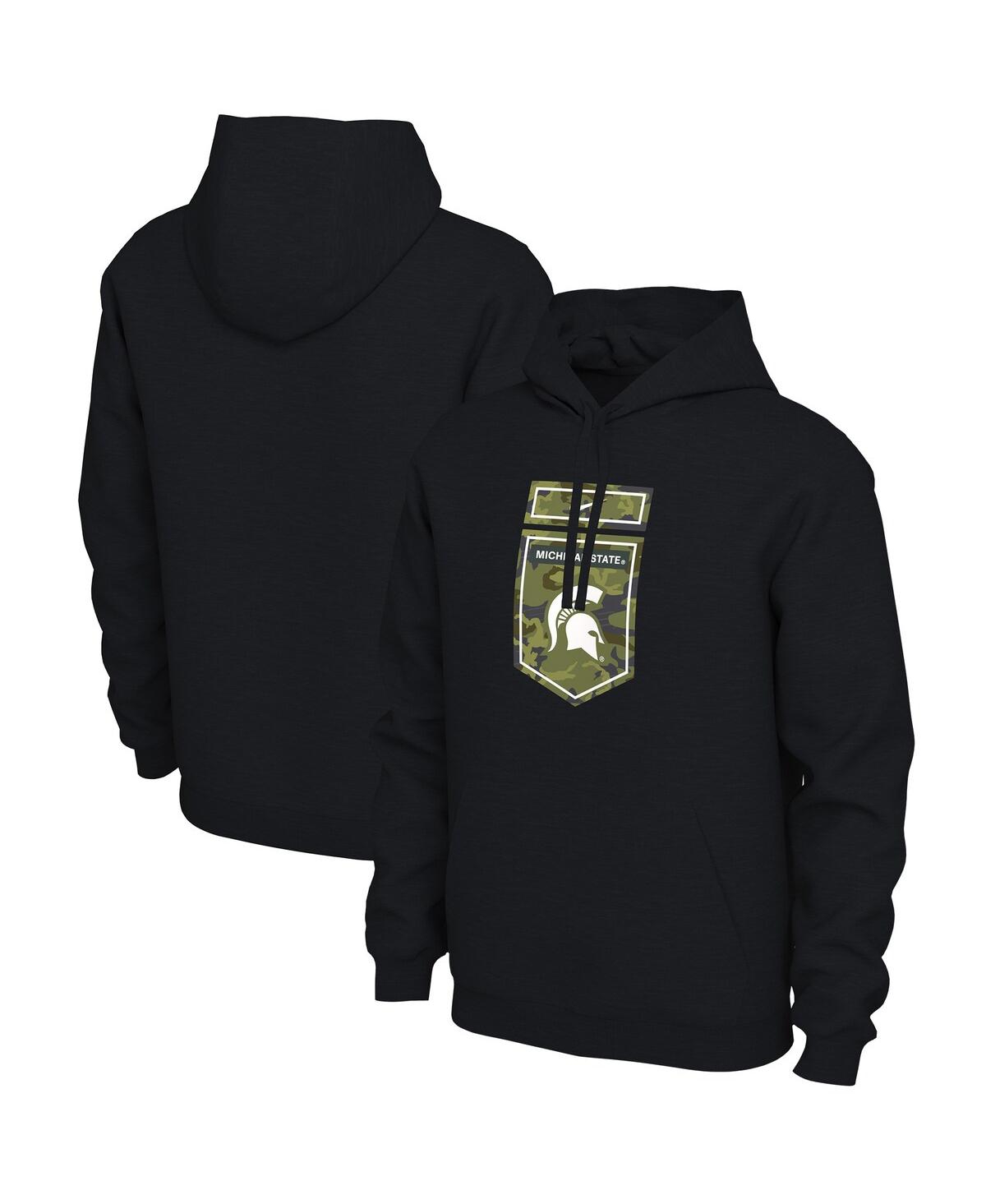 Men's NikeMichigan State Spartans Veterans Camo Pullover Hoodie - Black