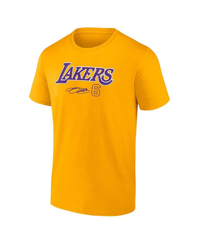 Fanatics Men's LeBron James Gold Los Angeles Lakers Name and Number T ...
