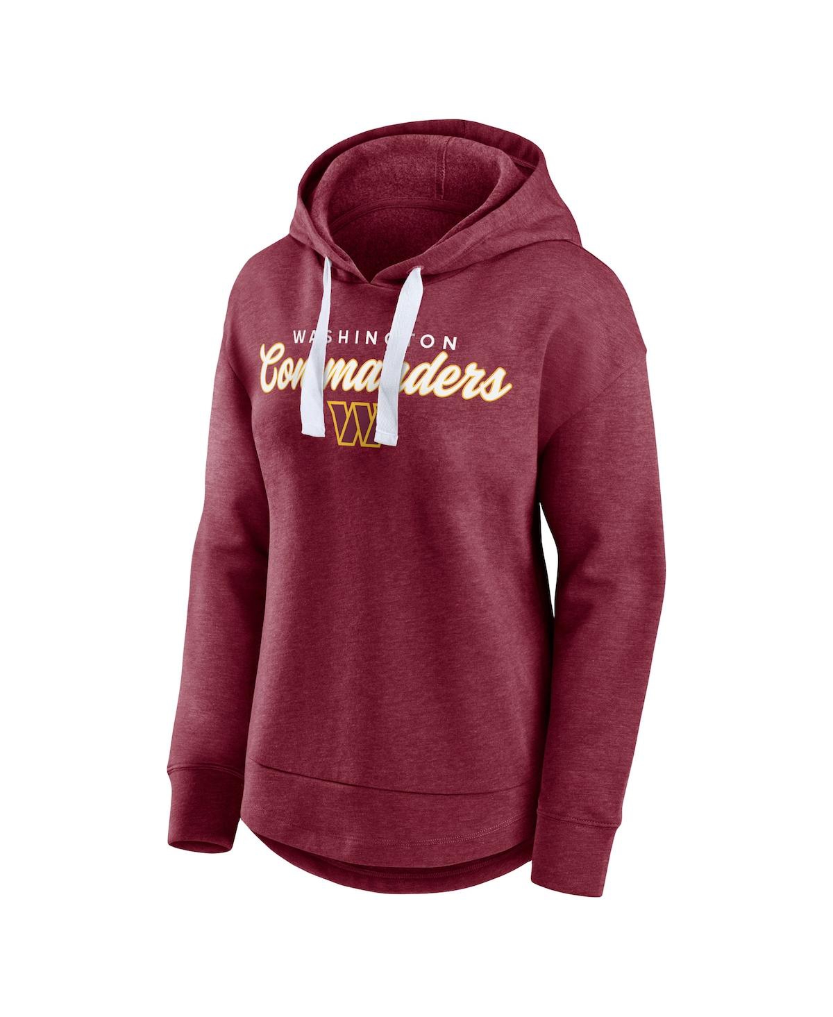 Shop Fanatics Women's  Heather Burgundy Washington Commanders Set To Fly Pullover Hoodie