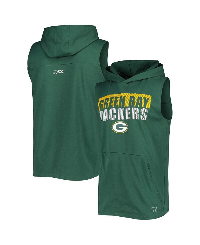 Msx By Michael Strahan Mens Green Green Bay Packers Relay Sleeveless Pullover Hoodie Macys 