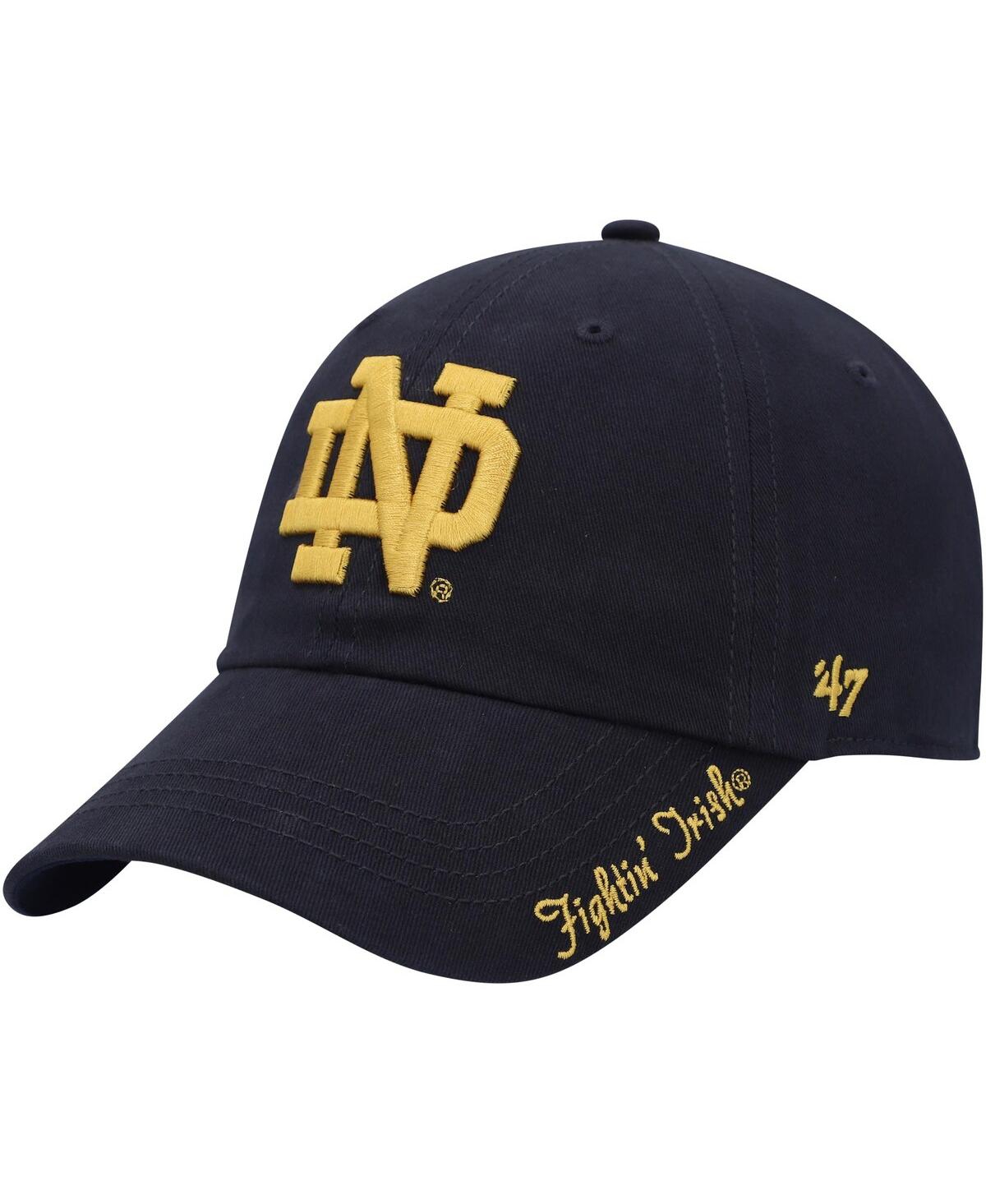 47 Brand Women's ' Navy Notre Dame Fighting Irish Miata Clean Up Logo Adjustable Hat In Navy