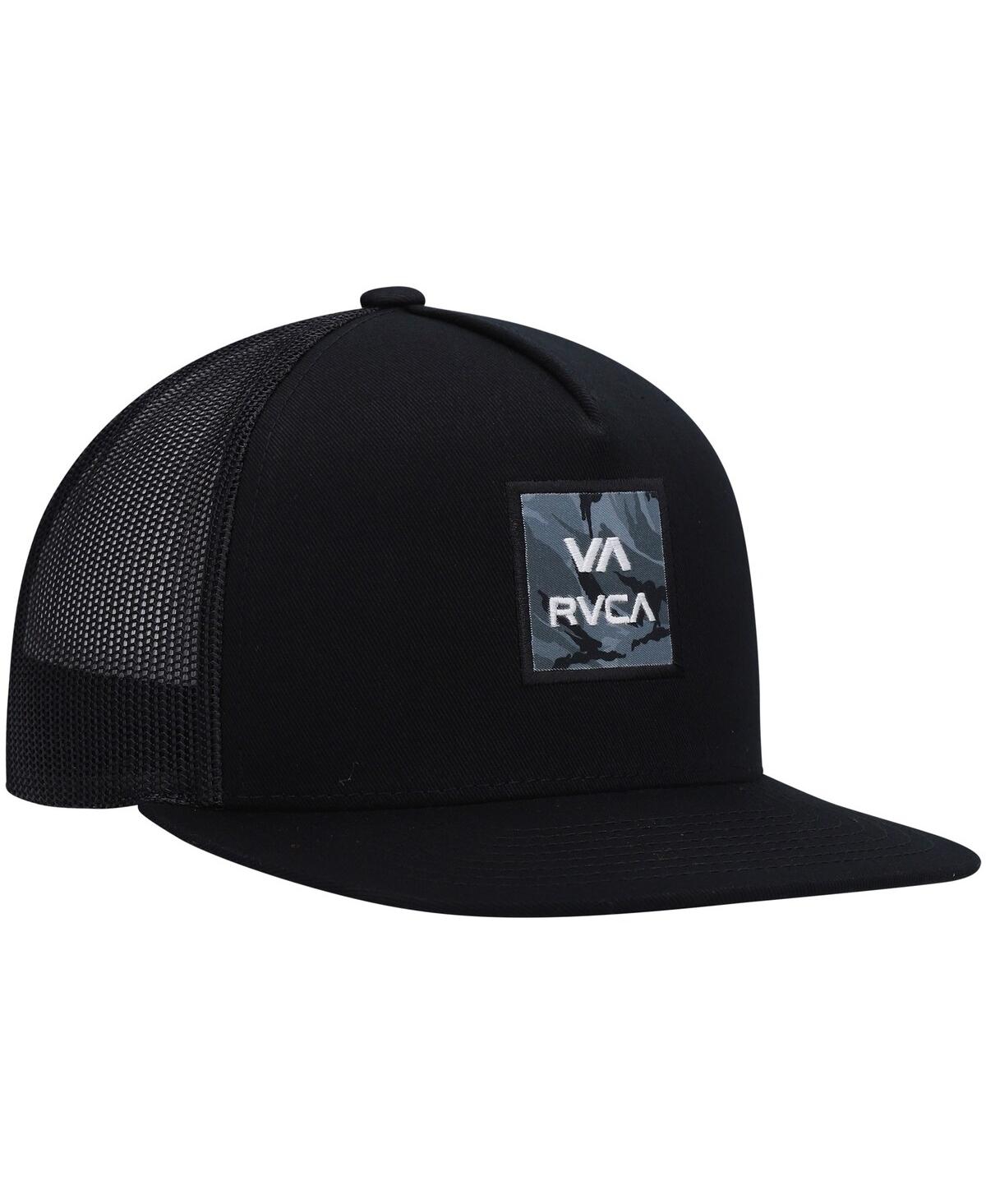 Shop Rvca Big Boys  Black Atw Print Trucker Snapback Hat