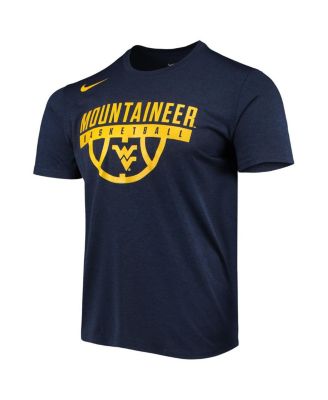 Men's Navy West Virginia Mountaineers Basketball Drop Legend Performance T-shirt