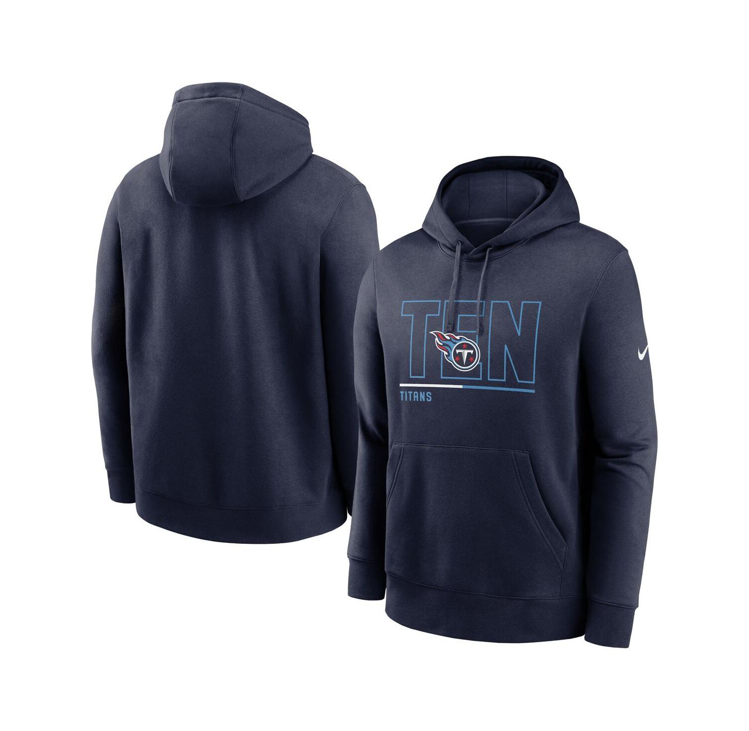 Men's Navy Tennessee Titans City Code Club Fleece Pullover Hoodie