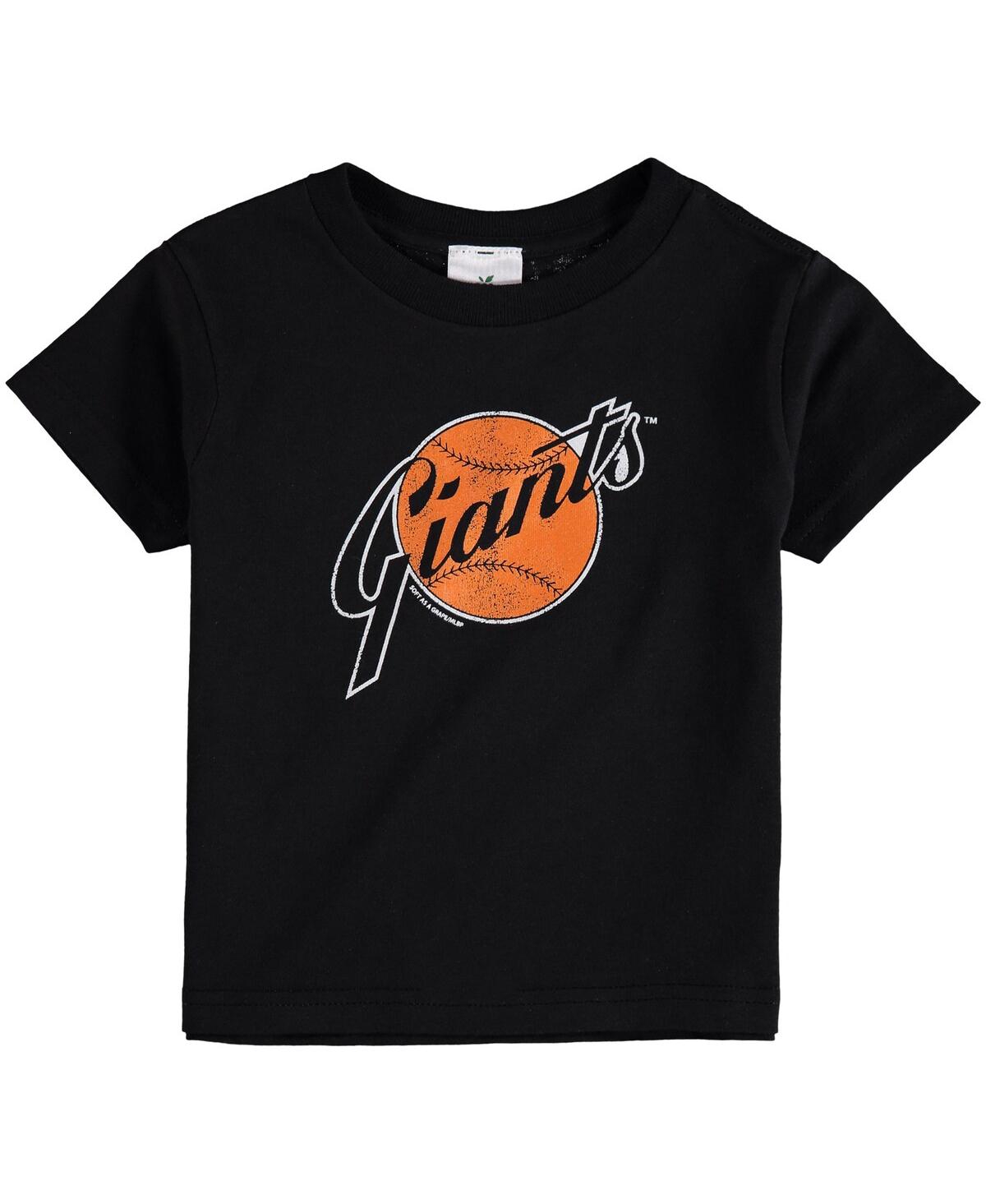 Soft As A Grape Babies' Toddler Boys And Girls  Black San Francisco Giants Cooperstown Collection Shutout T-s