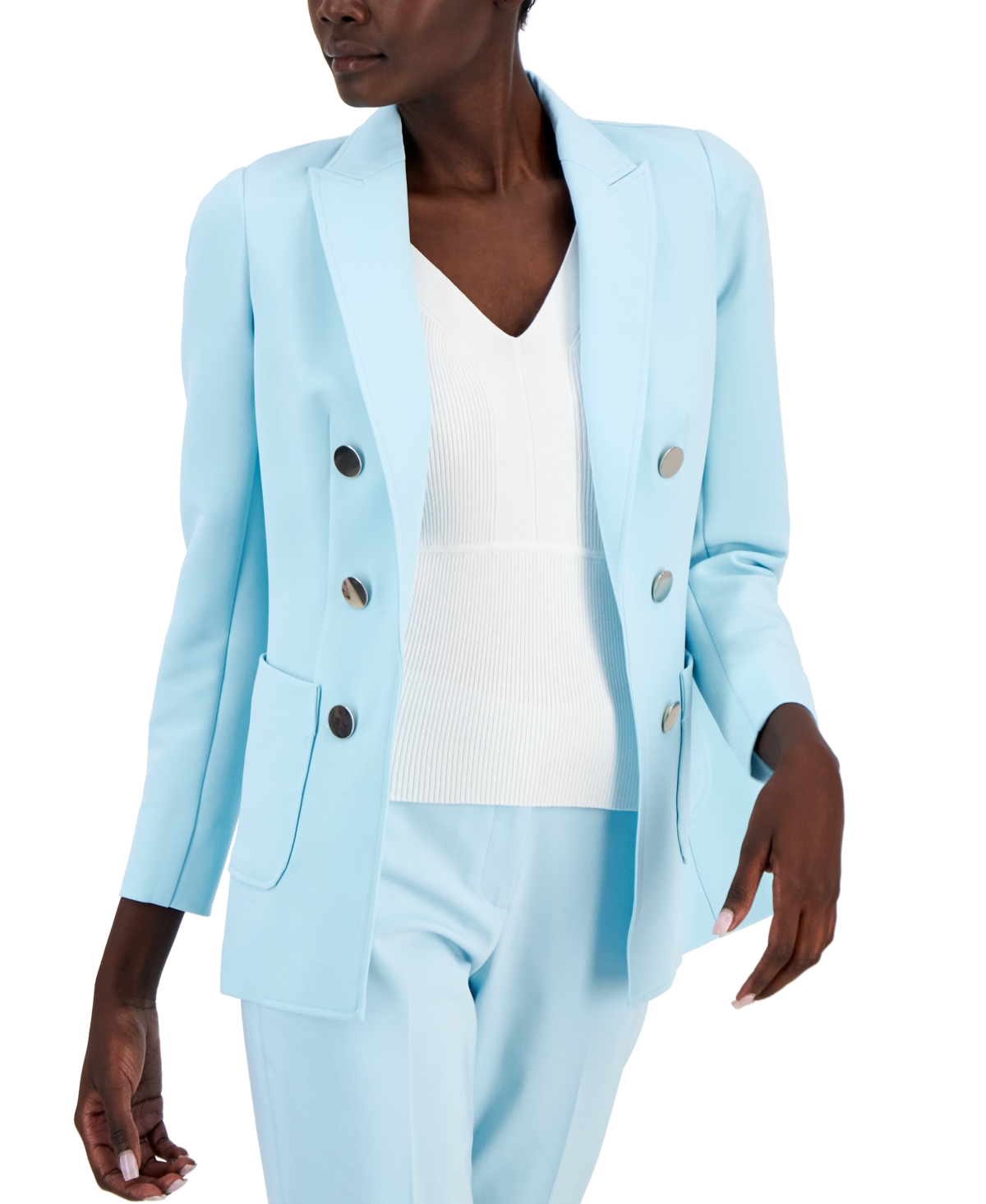 Anne Klein Women's Stretch Faux-Double-Breasted Jacket