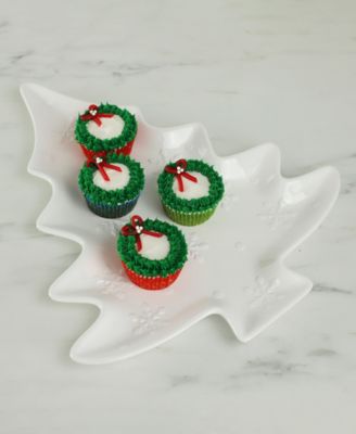 Winterfest Holiday White Tree Platter