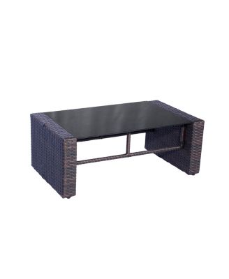 4-Piece Wicker Outdoor Patio Conversation Sofa Set with Coffee Table