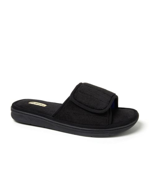 Мужские тапочки Dearfoams Collin Terry Adjustable Shower Slide House Slipper, цвет: Чёрный