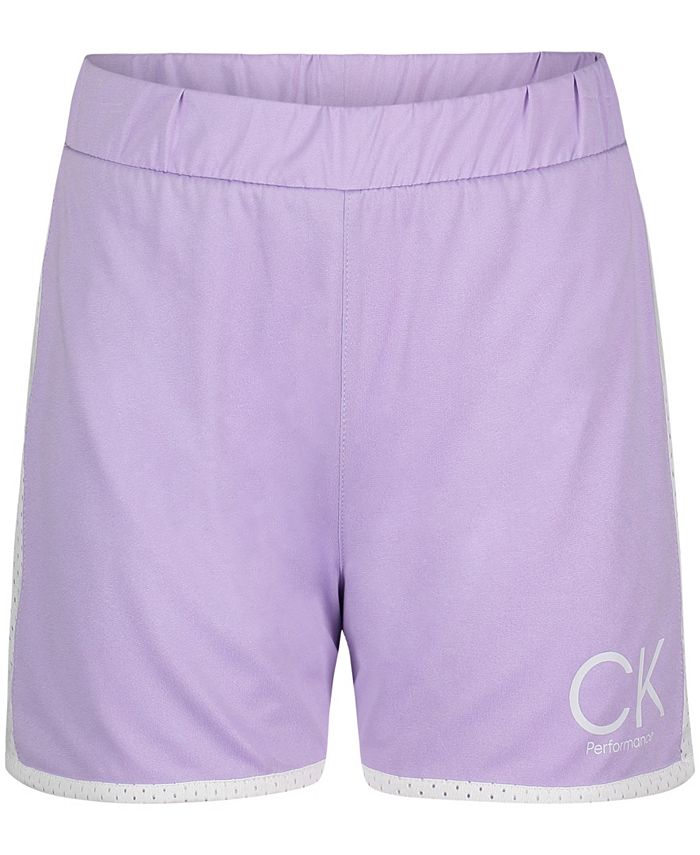 Calvin Klein Big Girls Jersey Mesh Panel Active Shorts & Reviews -  Activewear - Kids - Macy's