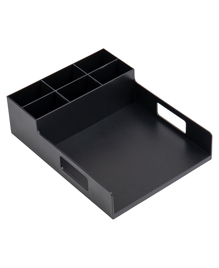 Mind Reader, Carosello per condimenti per tazze, organizer da bancone, accessori per bar, cucina, agitatori, 20,3 cm di lunghezza x 20,3 cm di larghezza x 30,5 cm di altezza, nero