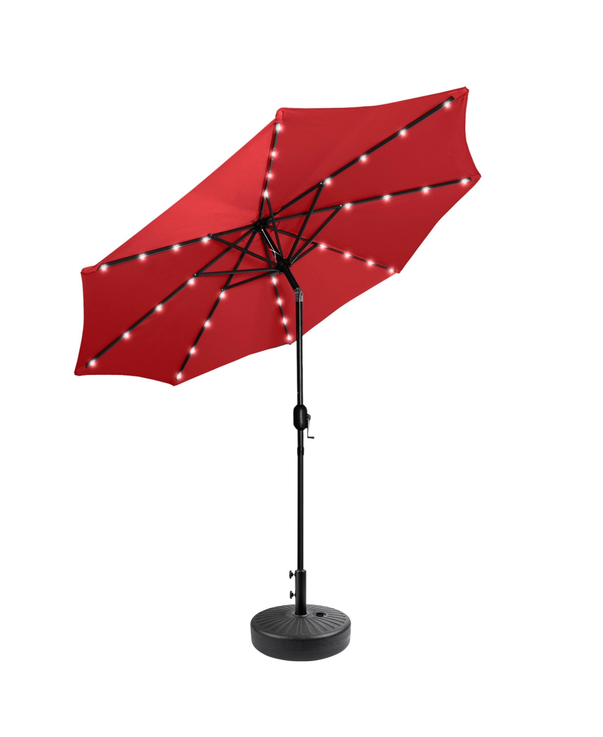 WestinTrends ft. Patio Solar Power Led lights Market Umbrella with Black Round Base