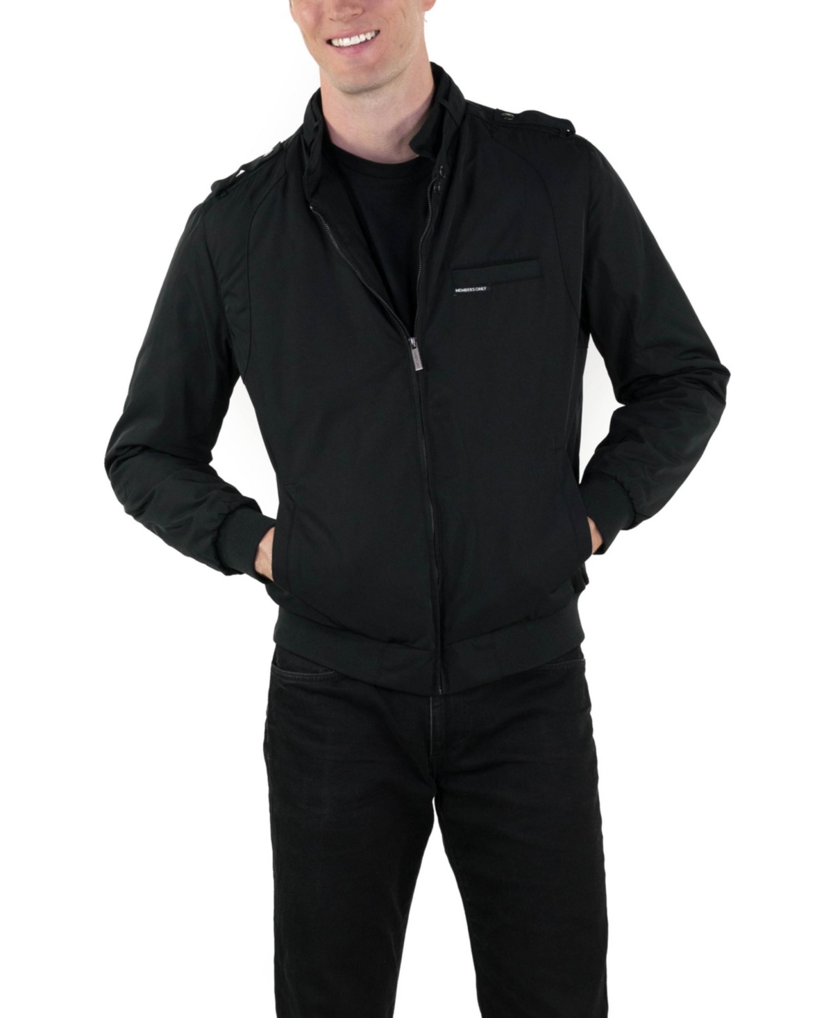 Big & Tall Heavy Iconic Racer Quilted Lining Jacket (Slim Fit) - Navy