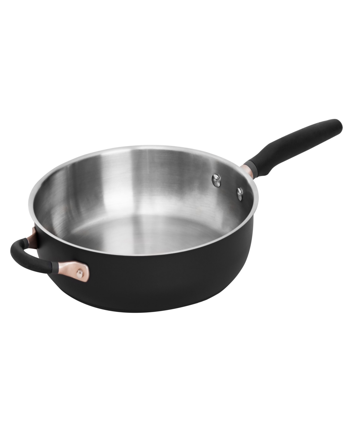 Meyer Accent Series Stainless Steel 4.5-quart Saute Pan In Matte Black With Gold Accent