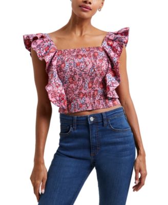 French Connection - Women's Fotini Rhodes Cotton Frill Top