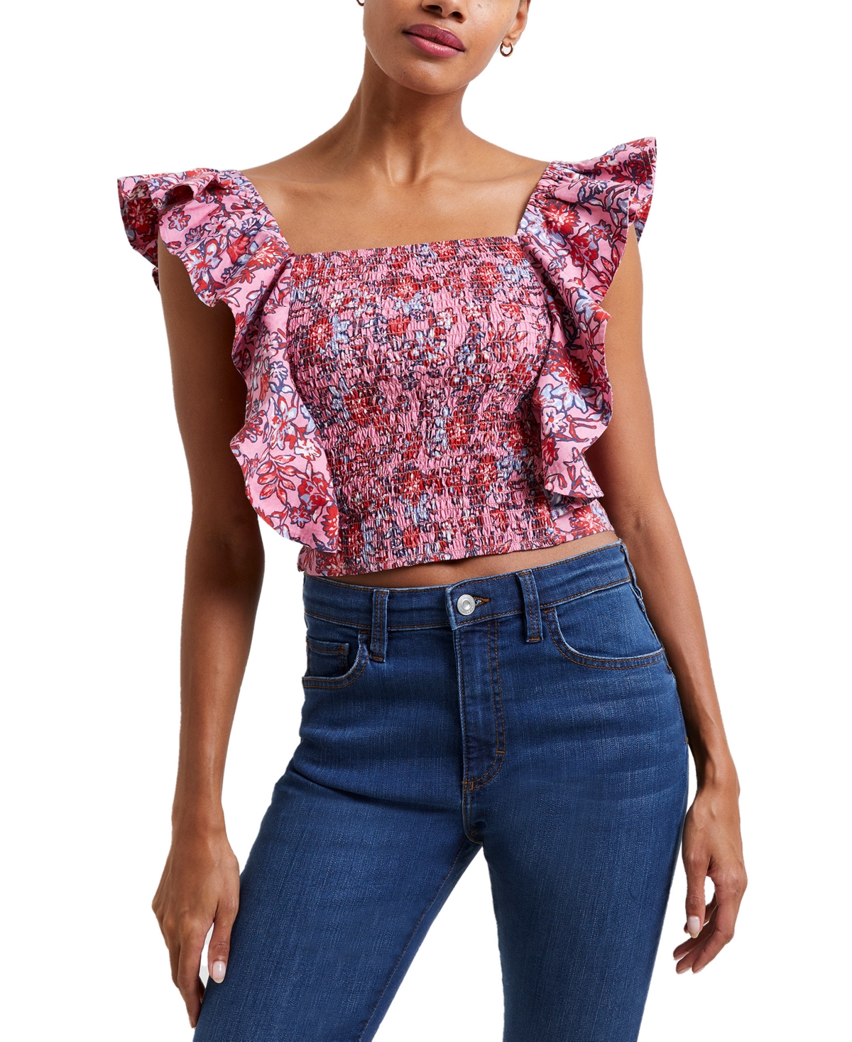 French Connection Women's Fotini Rhodes Cotton Frill Top