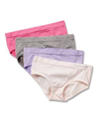 Tahari Big Girls 4-Pack Seamless Solid Color Hipsters with Logo Waistband -  Macy's