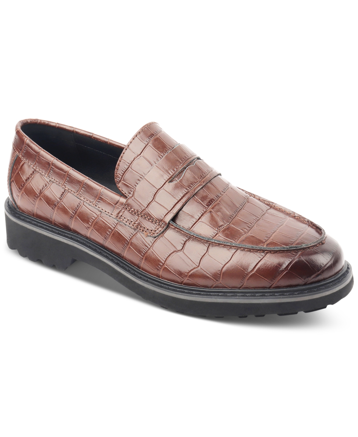 Inc International Concepts Men's Vance Loafer, Created For Macy's In Chestnut Croc