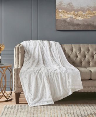 Madison Park - Zuri Reversible Oversized 60" x 70" Faux-Fur Throw