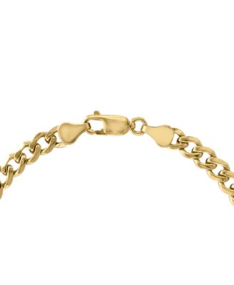 EFFY&reg; Men's Onyx Plate Link Bracelet in 14k Gold-Plated Sterling Silver