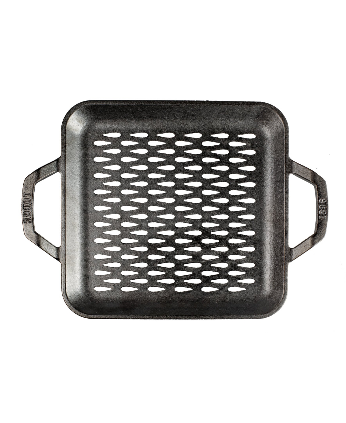 Shop Lodge Cast Iron Chef Collection 11" Chef Style Square Grill Topper Cookware In Black