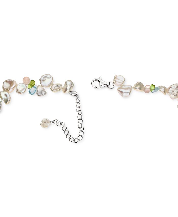 Macy's Keshi Freshwater Pearl (5 x 9mm, 6 x 4mm) & MultiGemstone (393