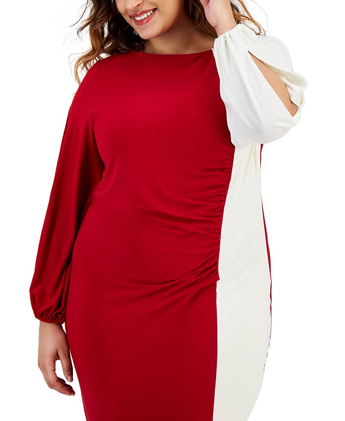 Kasper Plus Size Quinn Colorblocked SplitSleeve Dress Macy's