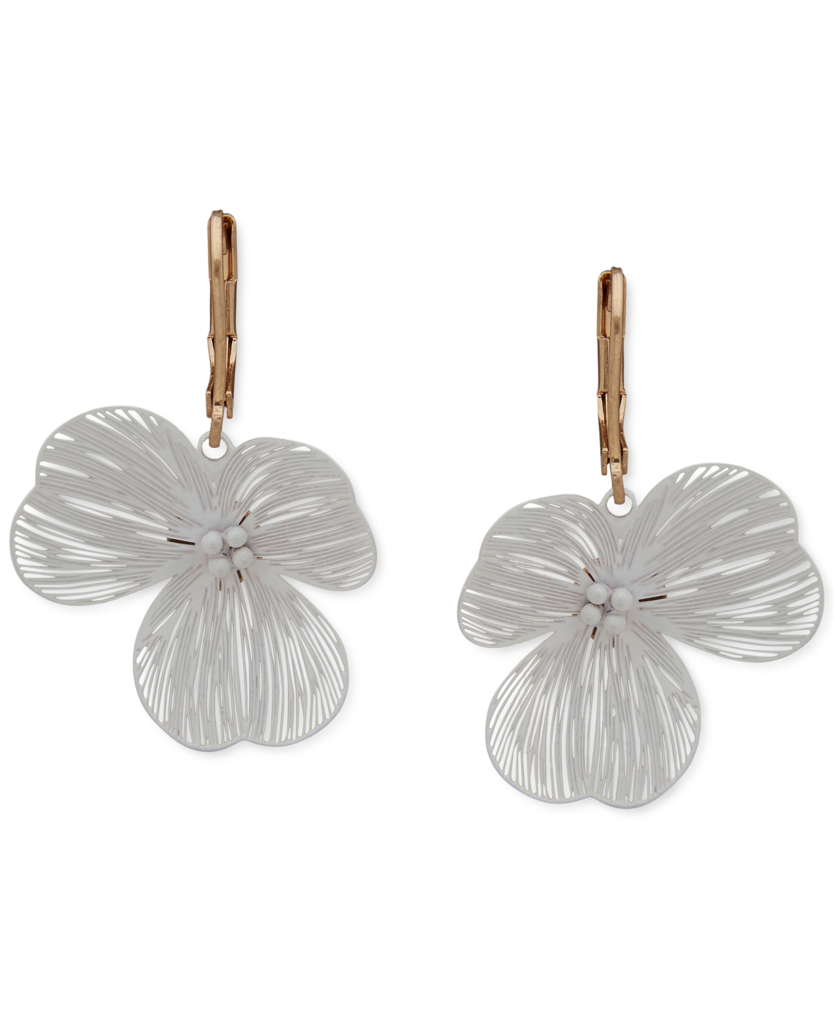 lonna & lilly Gold-Tone Color Artistic Flower Drop Earrings