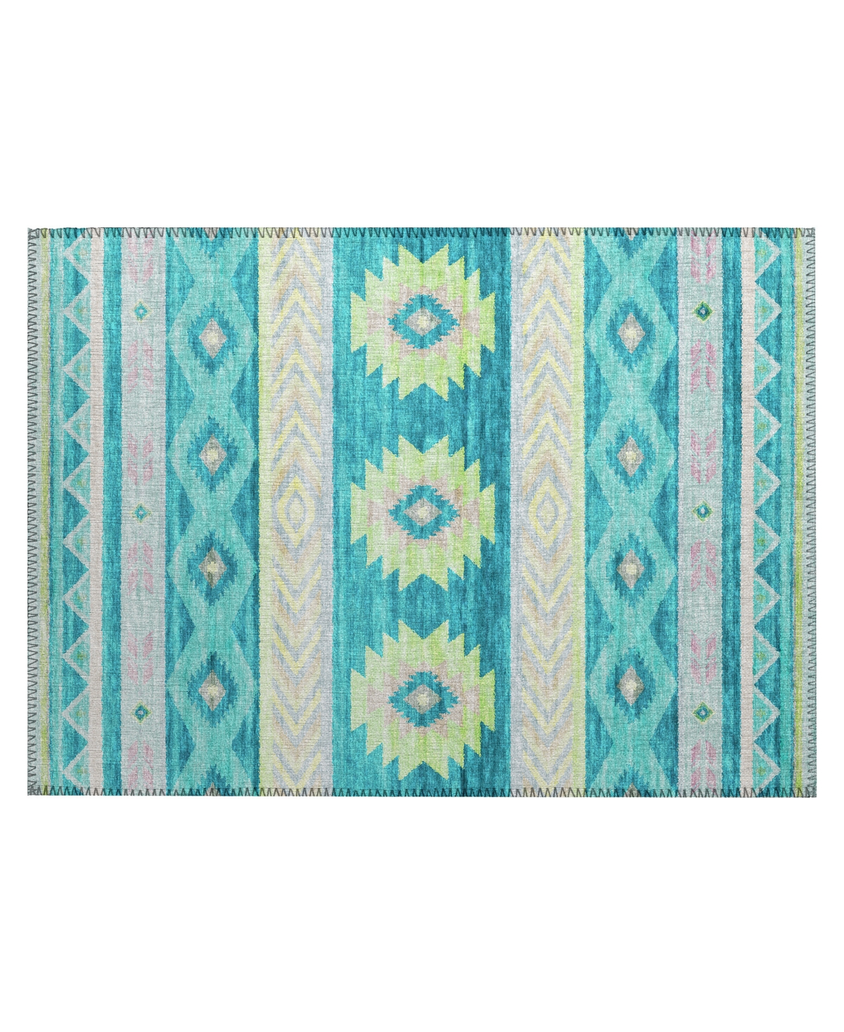D Style Phoenix Ph3 1'8" X 2'6" Area Rug In Teal