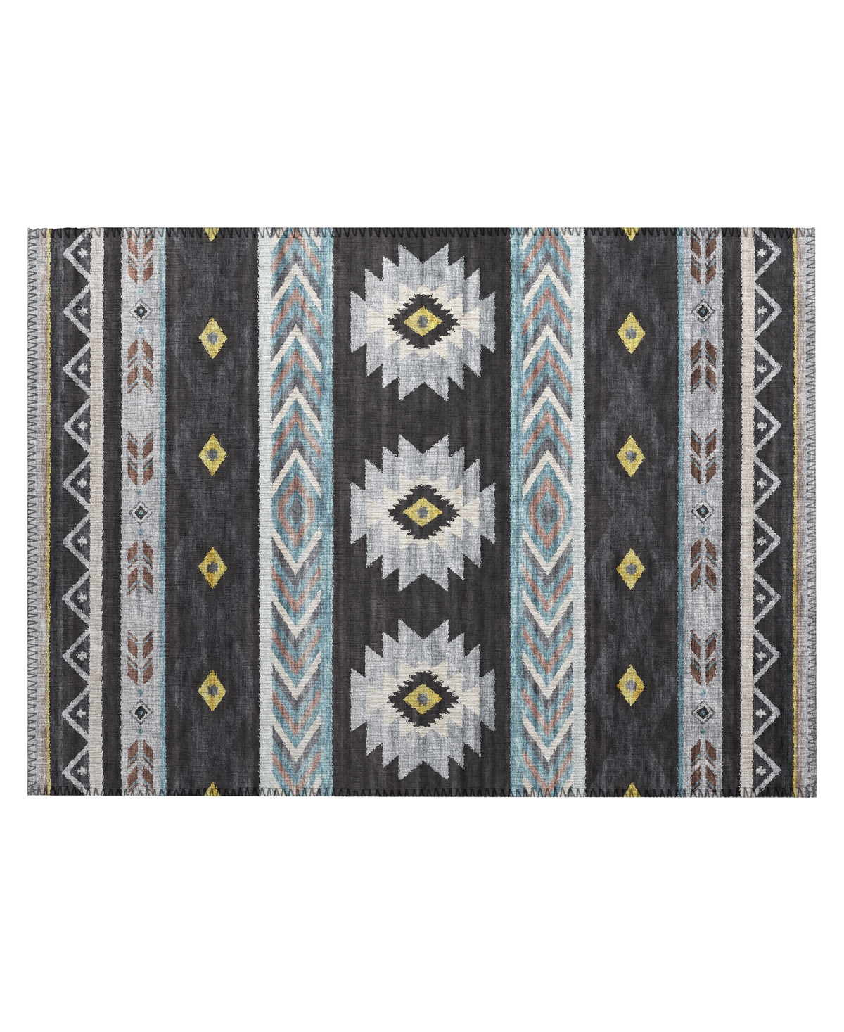 D Style Phoenix Ph3 1'8" X 2'6" Area Rug In Black