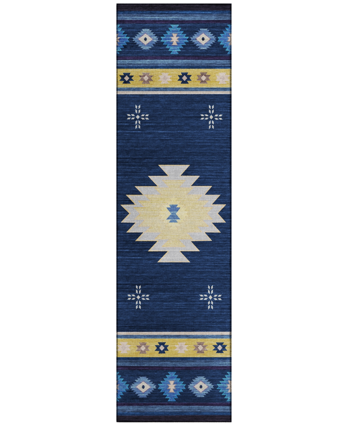 D Style Phoenix Ph4 2'3" X 7'6" Runner Area Rug In Navy