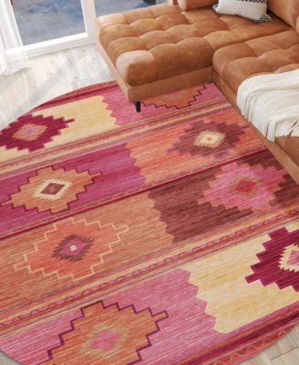 Phoenix Washable PH1 8' x 8' Round Area Rug