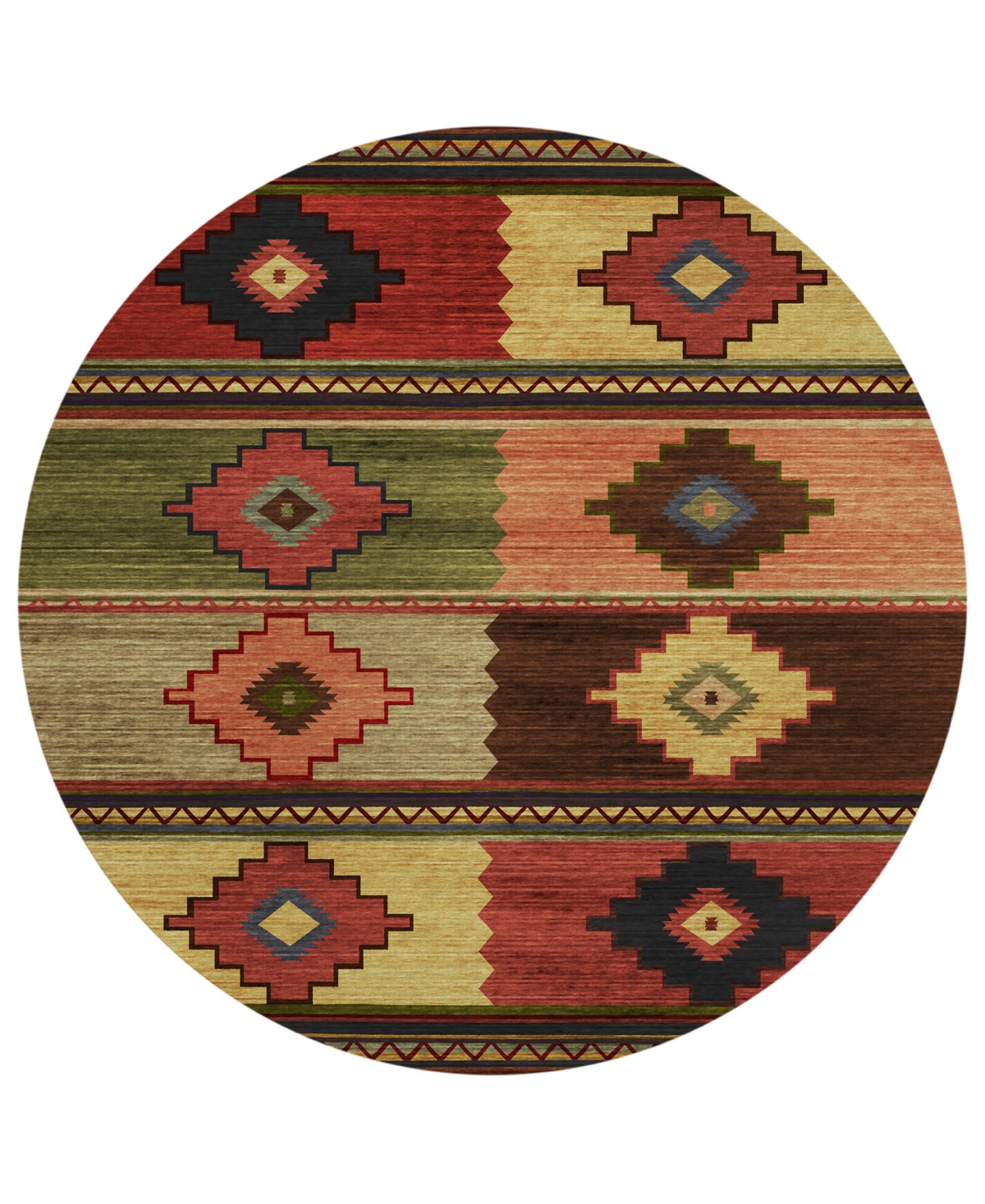 D Style Phoenix Ph1 8' X 8' Round Area Rug In Brown