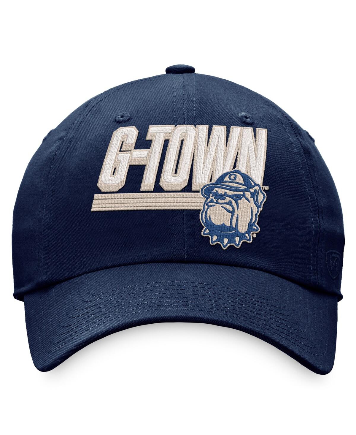 Shop Top Of The World Men's  Navy Georgetown Hoyas Slice Adjustable Hat