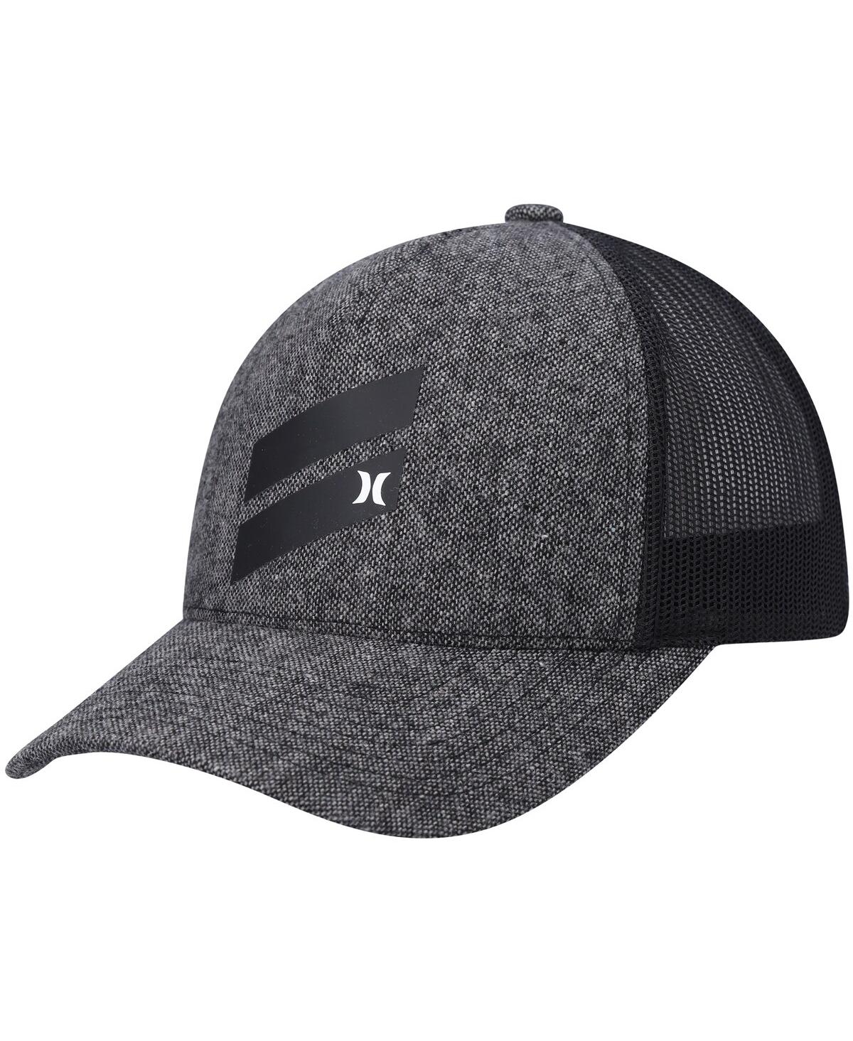 Hurley Men's  Heathered Black Icon Slash Trucker Snapback Hat