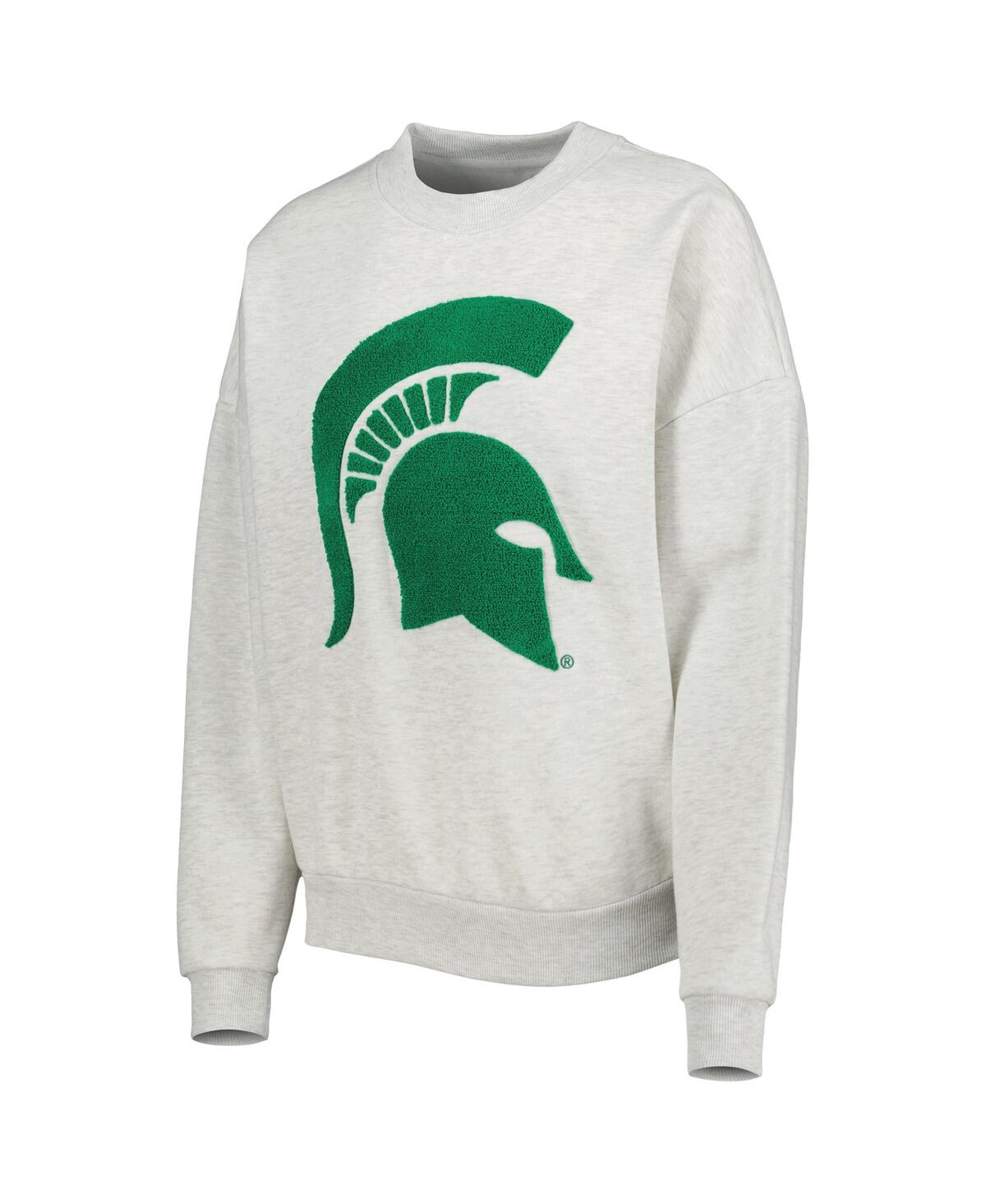 Women's Gameday Couture HeatherMichigan State Spartans Chenille Patch Fleece Sweatshirt - Ash