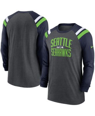 Seattle Seahawks Nike Dri-Fit Cotton Long Sleeve Raglan T-Shirt - Mens