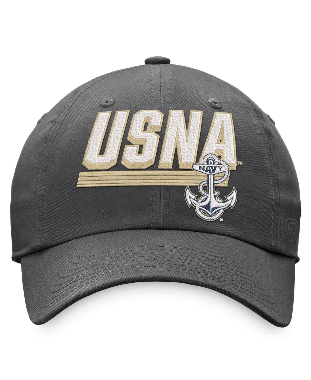 Shop Top Of The World Men's  Charcoal Navy Midshipmen Slice Adjustable Hat