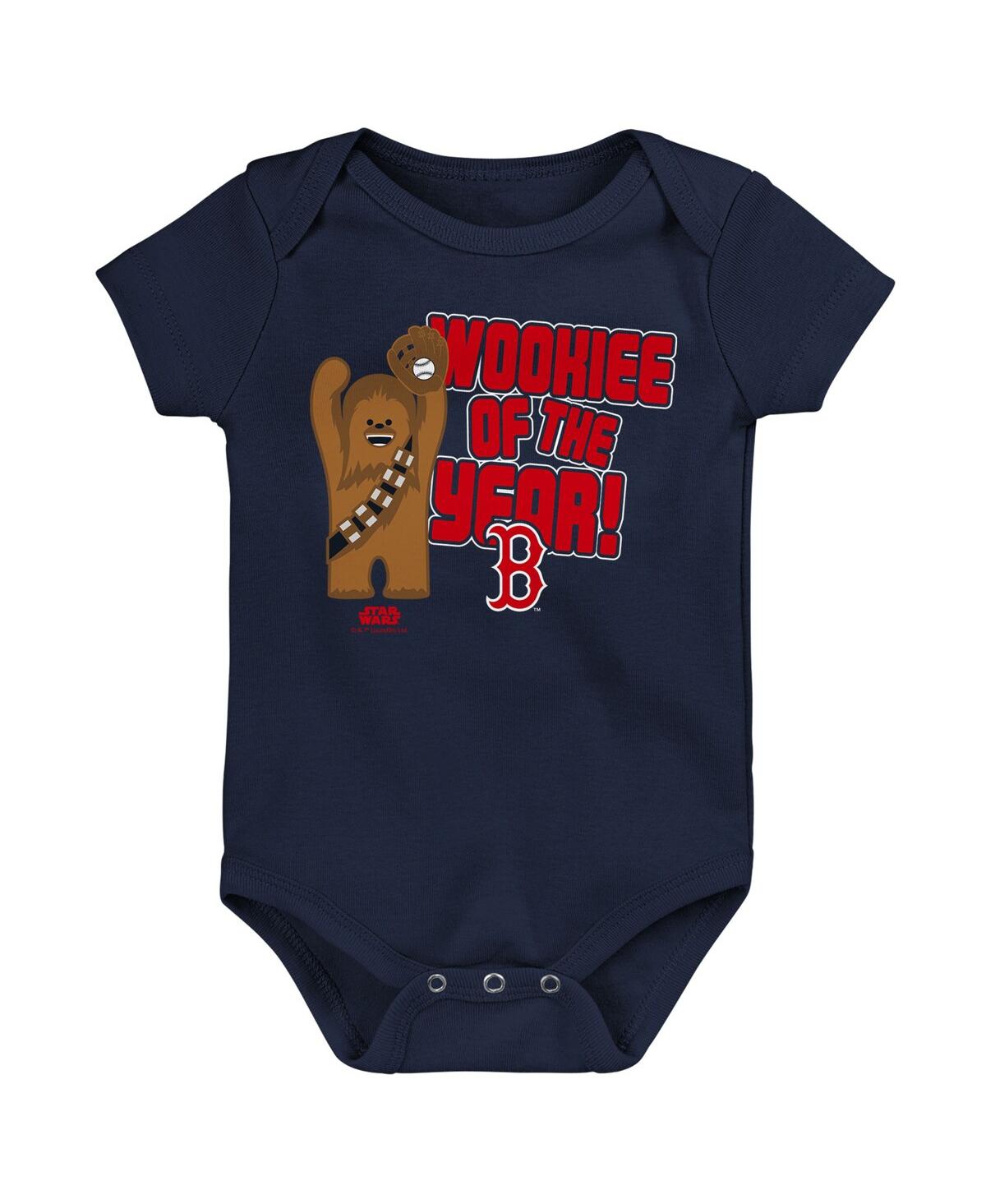 Outerstuff Babies' Newborn And Infant Boys And Girls Navy Boston Red Sox Star Wars Wookie Of The Year Bodysuit