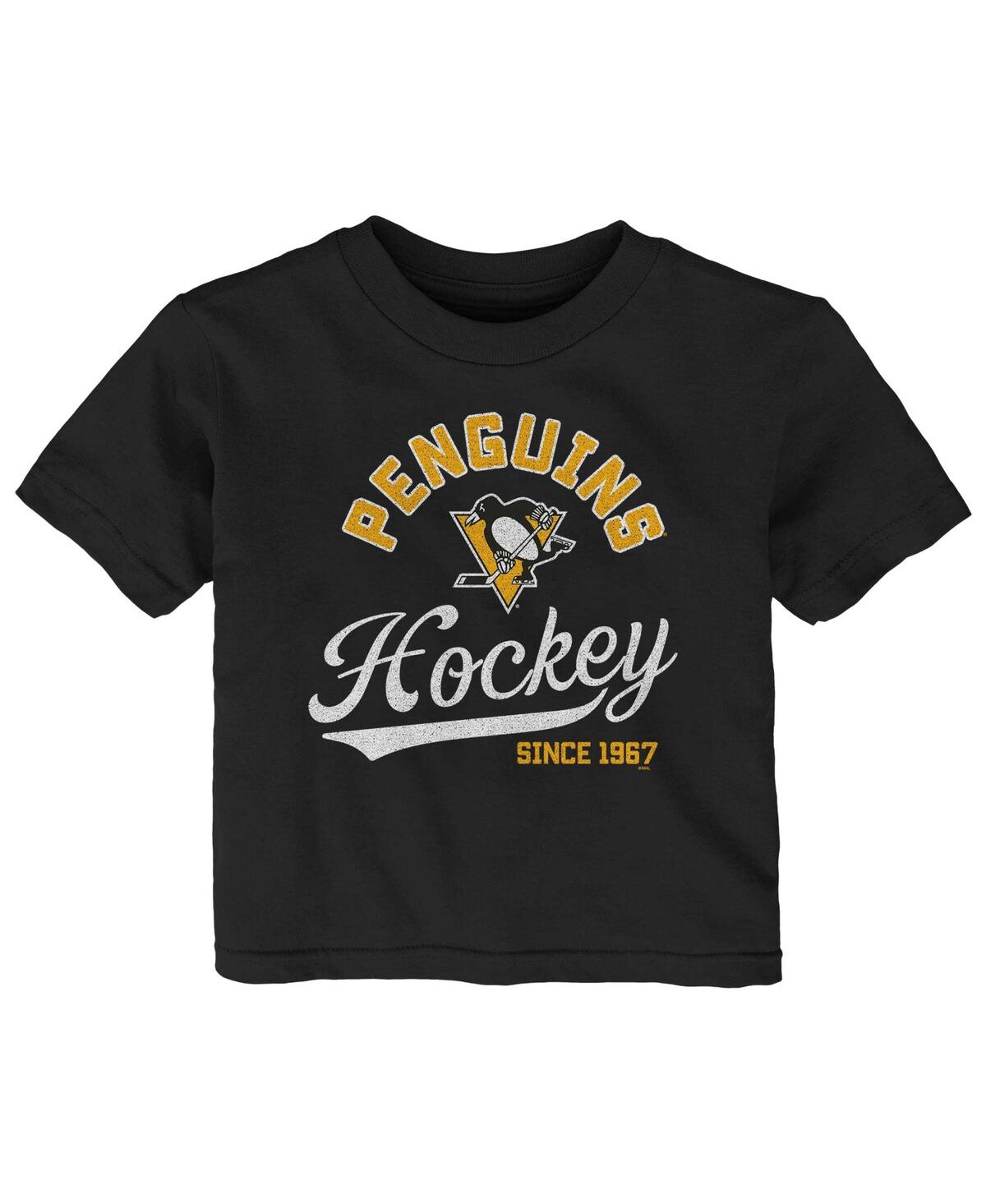 Outerstuff Babies' Toddler Boys And Girls Black Pittsburgh Penguins Take The Lead T-shirt