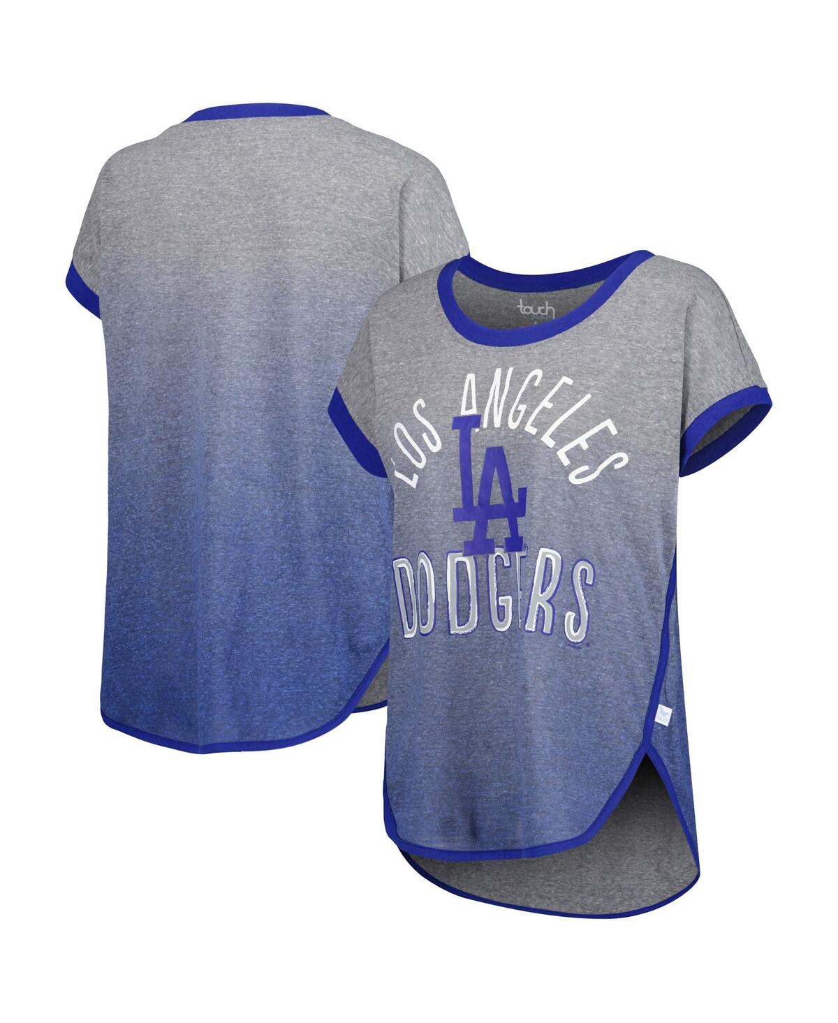 Touché Women's Touch Gray, Royal Los Angeles Dodgers Home Run Tri-blend Sleeveless T-shirt In Gray,royal