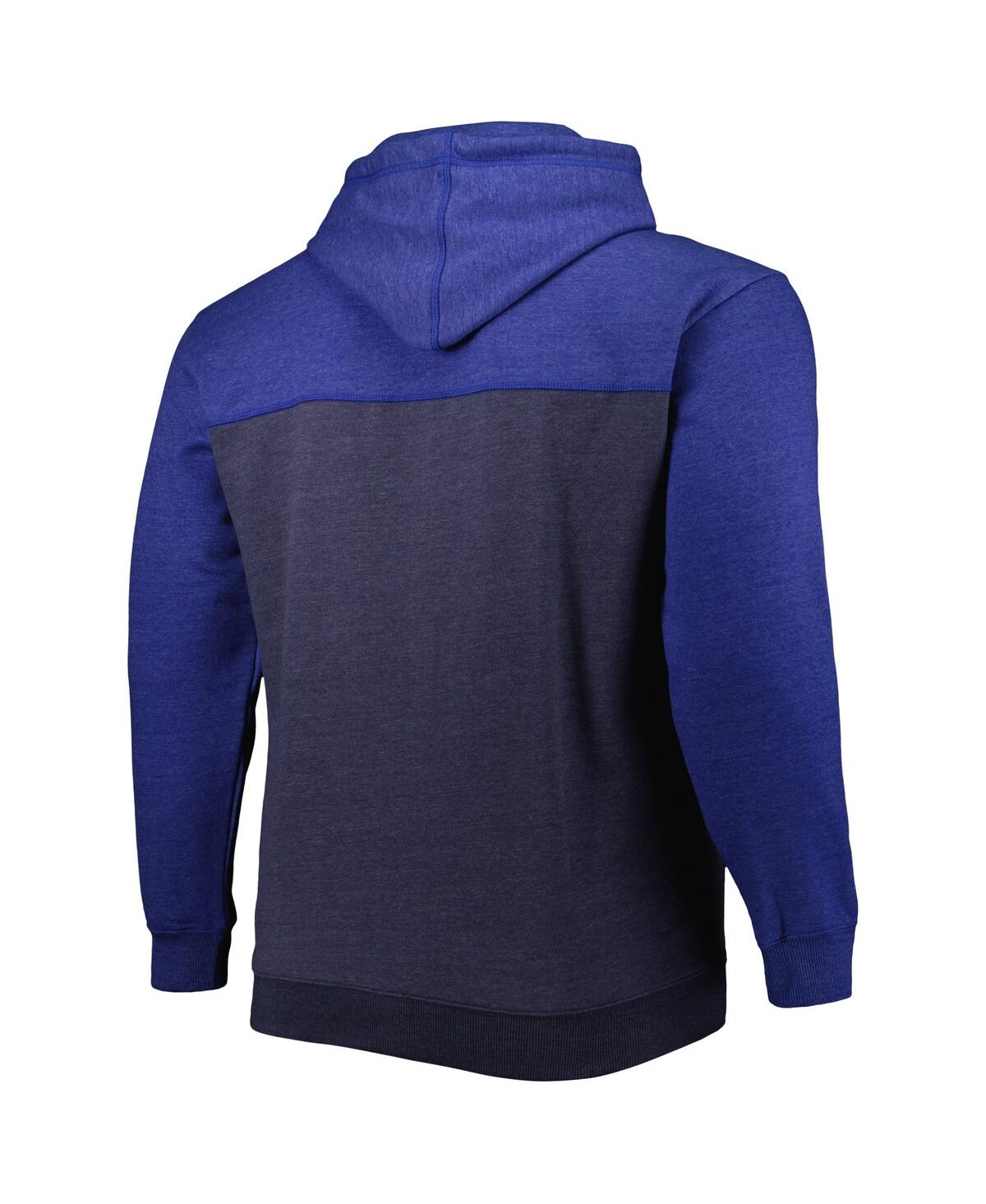 Fanatics Men's  Navy, Royal Dallas Mavericks Big And Tall Down And Distance Full-zip Hoodie In Navy,royal