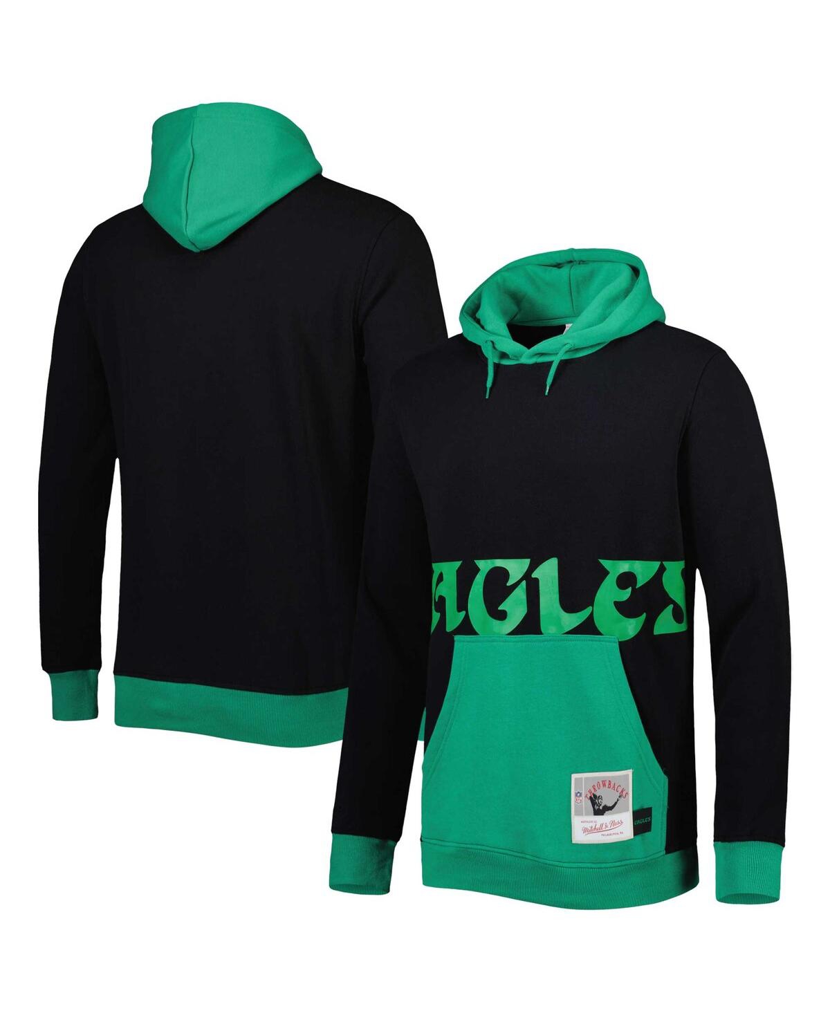 Men's Mitchell & Nessand Midnight Green Philadelphia Eagles Big and Tall Big Face Pullover Hoodie - Black, Midnight Green