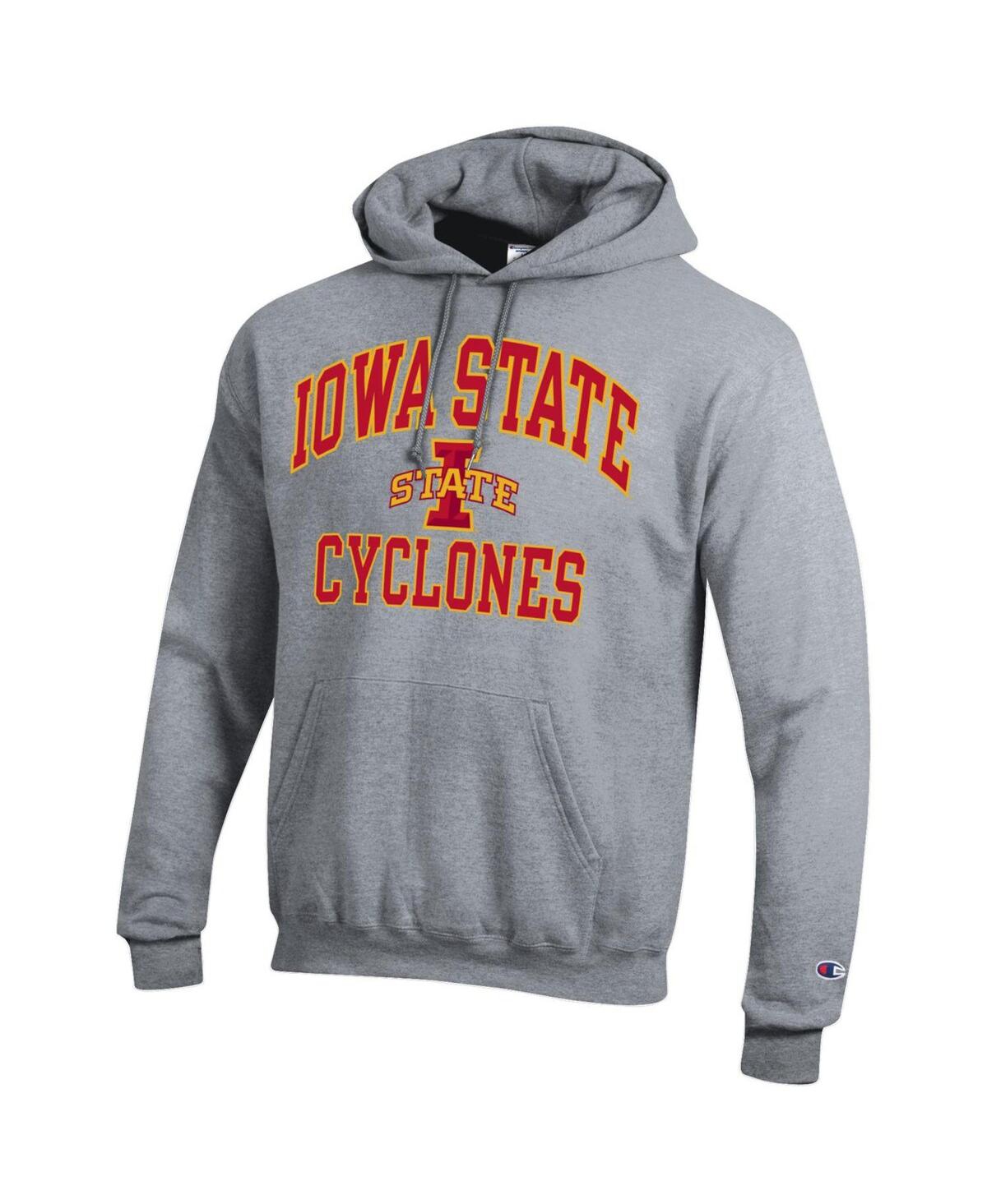 Champion Heather Gray Iowa State Cyclones High Motor Pullover Hoodie In Heather Gray