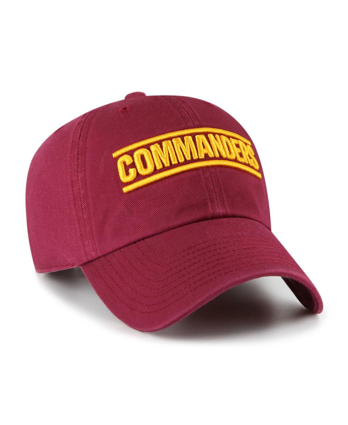 Shop 47 Brand Men's ' Burgundy Washington Commanders Script Clean Up Adjustable Hat