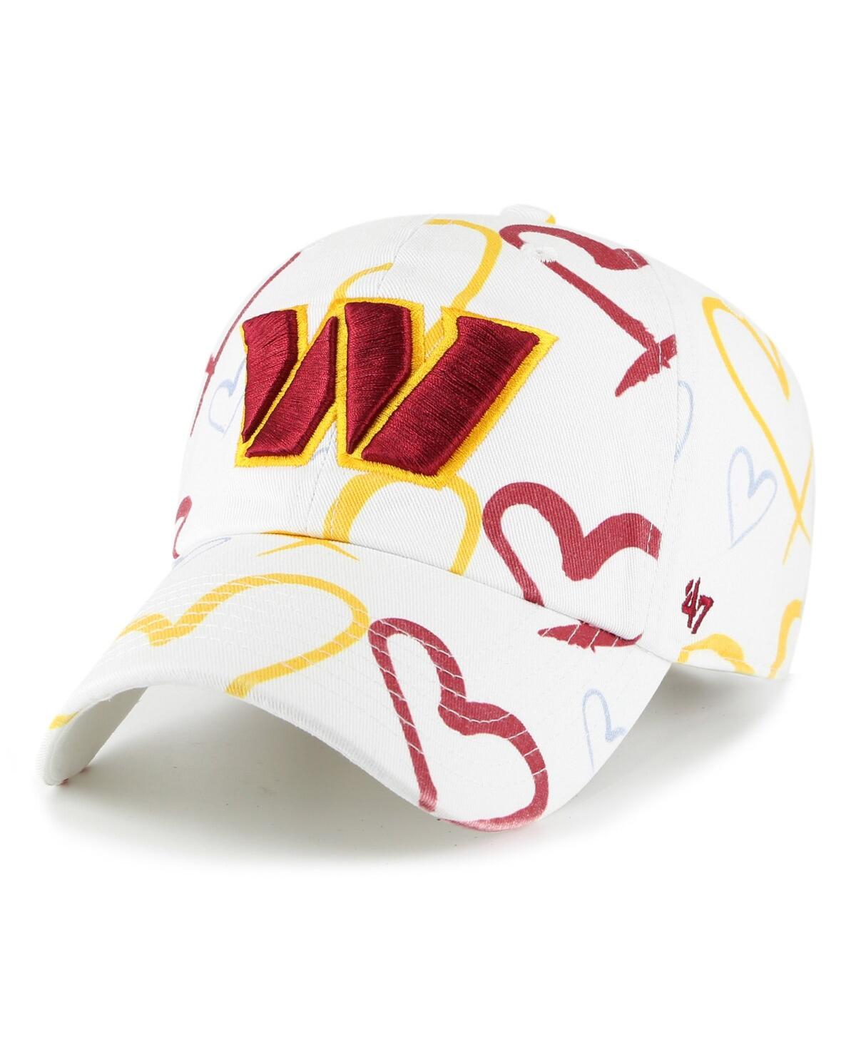 Shop 47 Brand Big Girls ' White Washington Commanders Adore Clean Up Adjustable Hat