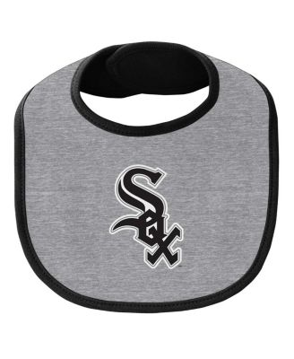 Newborn and Infant Boys and Girls Black, Heather Gray Chicago White Sox Little Champ Three-Pack Bodysuit Bib and Booties Set