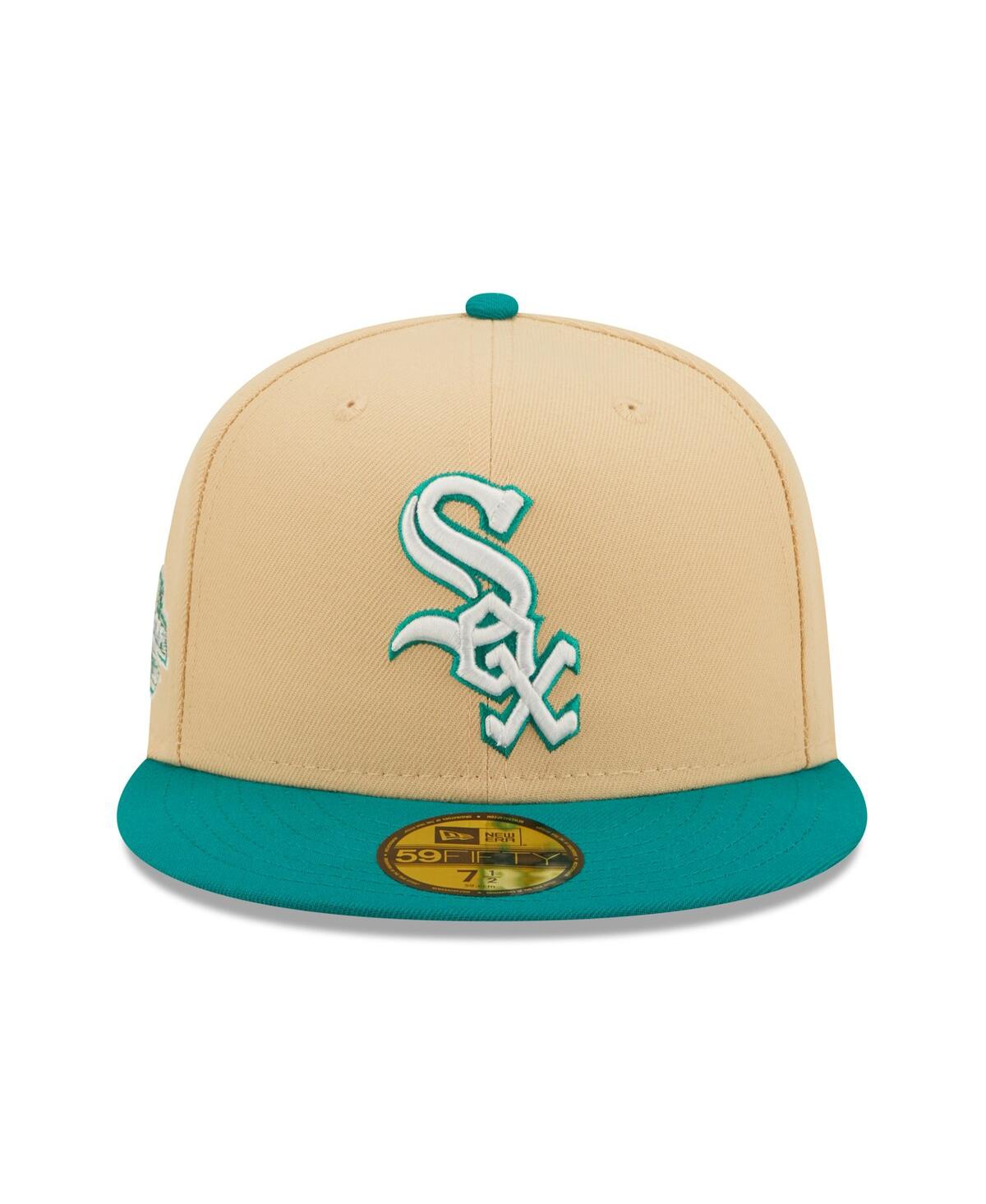 Shop New Era Men's  Natural, Teal Chicago White Sox Mango Forest 59fifty Fitted Hat In Natural,teal